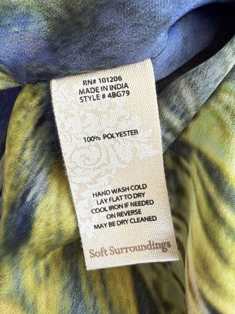 Soft Surroundings Kaftan Dress Womens Size L/XL Tall Feather Bright Colorful NEW - Picture 10 of 12